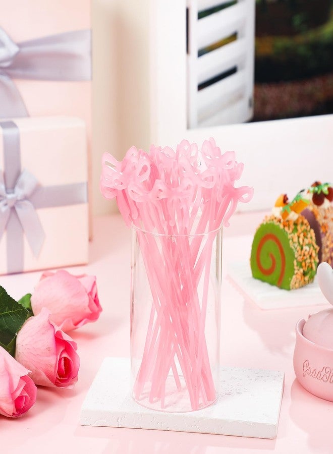 Reallnaive 30 Pack Coquette Bow Acrylic Drink Stirrers Cocktail Stick Swizzle Sticks for Bachelorette Party, Coquette Birthday Party, Girly Ribbon Party - Image 3